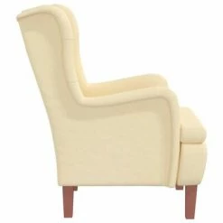 VidaXL Fauteuil avec tabouret Crème Velours 13 VidaXL Fauteuil avec tabouret Crème Velours -Fauteuils Soldes image 6 3121250