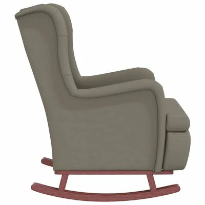 VidaXL Fauteuil avec pieds à bascule et tabouret Gris clair Velours 8 VidaXL Fauteuil avec pieds à bascule et tabouret Gris clair Velours – Image 6