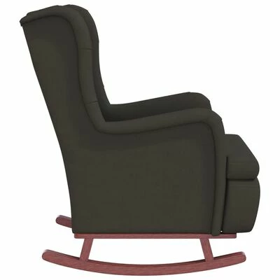 VidaXL Fauteuil avec pieds à bascule et tabouret Gris foncé Velours 8 VidaXL Fauteuil avec pieds à bascule et tabouret Gris foncé Velours – Image 6
