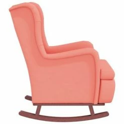 VidaXL Fauteuil avec pieds à bascule et tabouret Rose Velours -Fauteuils Soldes image 6 3121266