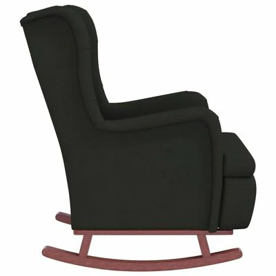 VidaXL Fauteuil avec pieds à bascule et tabouret Noir Velours 8 VidaXL Fauteuil avec pieds à bascule et tabouret Noir Velours – Image 6