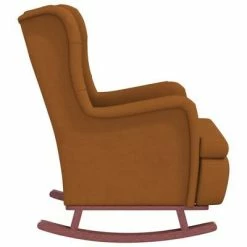 VidaXL Fauteuil avec pieds à bascule et tabouret Marron Velours 13 VidaXL Fauteuil avec pieds à bascule et tabouret Marron Velours -Fauteuils Soldes image 6 3121270