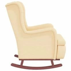 VidaXL Fauteuil avec pieds à bascule et tabouret Crème Velours 13 VidaXL Fauteuil avec pieds à bascule et tabouret Crème Velours -Fauteuils Soldes image 6 3121271