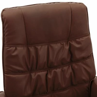 VidaXL Fauteuil inclinable avec repose-pied Marron Similicuir 8 VidaXL Fauteuil inclinable avec repose-pied Marron Similicuir – Image 6