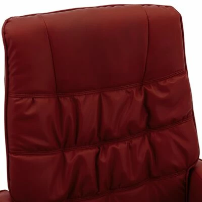 VidaXL Fauteuil inclinable avec repose-pied Rouge bordeaux Similicuir 8 VidaXL Fauteuil inclinable avec repose-pied Rouge bordeaux Similicuir – Image 6