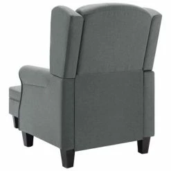 VidaXL Fauteuil avec repose-pied Gris clair Tissu -Fauteuils Soldes image 6 320151