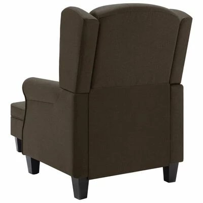VidaXL Fauteuil avec repose-pied Marron Tissu 8 VidaXL Fauteuil avec repose-pied Marron Tissu – Image 6