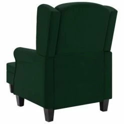 VidaXL Fauteuil avec repose-pied Vert foncé Tissu -Fauteuils Soldes image 6 320157