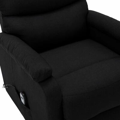 VidaXL Fauteuil inclinable Noir Tissu 8 VidaXL Fauteuil inclinable Noir Tissu – Image 6