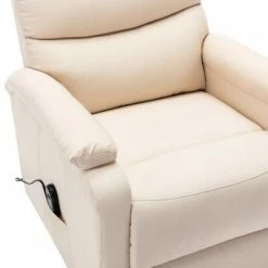 VidaXL Fauteuil inclinable Crème Tissu -Fauteuils Soldes image 6 321245