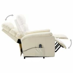 VidaXL Fauteuil inclinable Blanc crème Similicuir 13 VidaXL Fauteuil inclinable Blanc crème Similicuir -Fauteuils Soldes image 6 321277