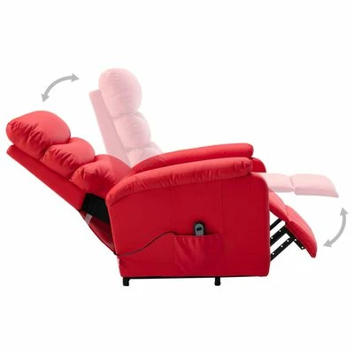VidaXL Fauteuil inclinable Rouge Similicuir 8 VidaXL Fauteuil inclinable Rouge Similicuir – Image 6