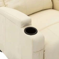 VidaXL Fauteuil inclinable Blanc Similicuir -Fauteuils Soldes image 6 321305