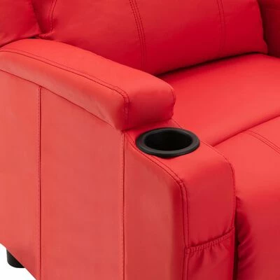 321309 vidaXL Reclining Chair Red Faux Leather 8 321309 vidaXL Reclining Chair Red Faux Leather â Image 6