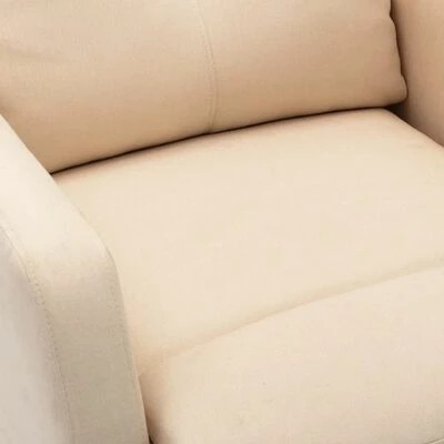 VidaXL Fauteuil inclinable sur pied Crème Tissu 8 VidaXL Fauteuil inclinable sur pied Crème Tissu – Image 6