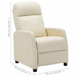 VidaXL Fauteuil inclinable Blanc Similicuir 13 VidaXL Fauteuil inclinable Blanc Similicuir -Fauteuils Soldes image 6 321353