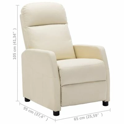 VidaXL Fauteuil inclinable Blanc Similicuir 8 VidaXL Fauteuil inclinable Blanc Similicuir – Image 6
