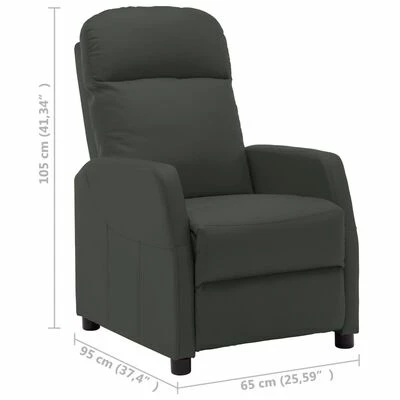 VidaXL Fauteuil inclinable Anthracite Similicuir 8 VidaXL Fauteuil inclinable Anthracite Similicuir – Image 6