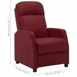 VidaXL Fauteuil inclinable Rouge bordeaux Similicuir 13 VidaXL Fauteuil inclinable Rouge bordeaux Similicuir -Fauteuils Soldes image 6 321356