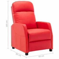 VidaXL Fauteuil inclinable Rouge Similicuir -Fauteuils Soldes image 6 321357
