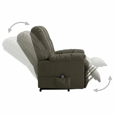 VidaXL Fauteuil inclinable Taupe Tissu 8 VidaXL Fauteuil inclinable Taupe Tissu – Image 6
