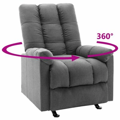 VidaXL Fauteuil inclinable Gris clair Tissu 8 VidaXL Fauteuil inclinable Gris clair Tissu – Image 6