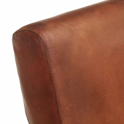 VidaXL Canapé à 2 places Marron Cuir véritable 8 VidaXL Canapé à 2 places Marron Cuir véritable – Image 6