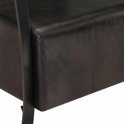 VidaXL Chaise de canapé Noir Cuir véritable 8 VidaXL Chaise de canapé Noir Cuir véritable – Image 6