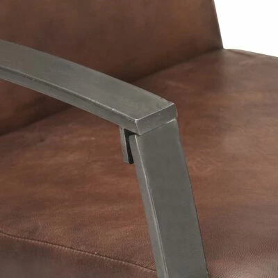 VidaXL Canapé à 2 places Marron Cuir véritable 8 VidaXL Canapé à 2 places Marron Cuir véritable – Image 6