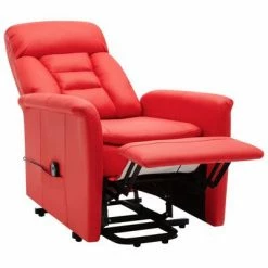 VidaXL Fauteuil inclinable Rouge Similicuir -Fauteuils Soldes image 6 324012
