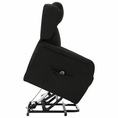VidaXL Fauteuil inclinable Noir Tissu 8 VidaXL Fauteuil inclinable Noir Tissu – Image 6