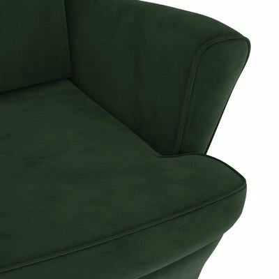 VidaXL Fauteuil Vert foncé Velours 8 VidaXL Fauteuil Vert foncé Velours – Image 6