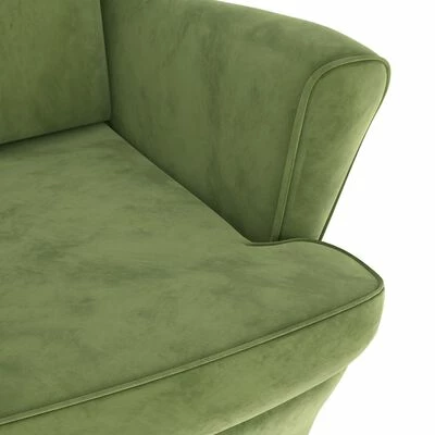 VidaXL Fauteuil Vert clair Velours 8 VidaXL Fauteuil Vert clair Velours – Image 6