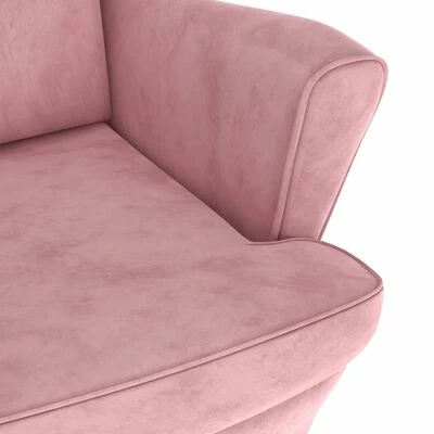 VidaXL Fauteuil Rose Velours 8 VidaXL Fauteuil Rose Velours – Image 6