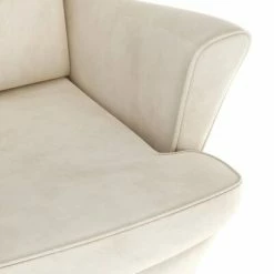 VidaXL Fauteuil Blanc crème Velours -Fauteuils Soldes image 6 324068