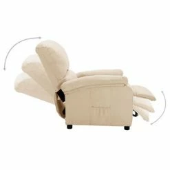 VidaXL Fauteuil inclinable Crème Tissu -Fauteuils Soldes image 6 324078