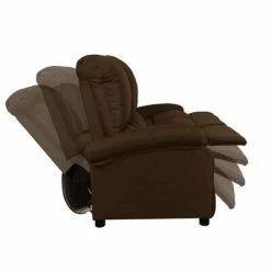 VidaXL Canapé inclinable à 3 places Marron foncé Tissu -Fauteuils Soldes image 6 324104