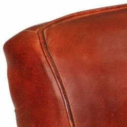 VidaXL Fauteuil 60x75x90 cm Marron foncé Cuir de chèvre véritable -Fauteuils Soldes image 6 325144