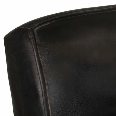 VidaXL Fauteuil 60x75x90 cm Noir Cuir de chèvre véritable 8 VidaXL Fauteuil 60x75x90 cm Noir Cuir de chèvre véritable – Image 6