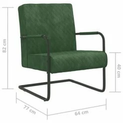 VidaXL Chaise cantilever Vert foncé Velours -Fauteuils Soldes image 6 325726