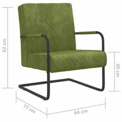 VidaXL Chaise cantilever Vert clair Velours 13 VidaXL Chaise cantilever Vert clair Velours -Fauteuils Soldes image 6 325727