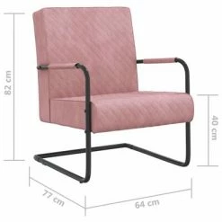 VidaXL Chaise cantilever Rose Velours 13 VidaXL Chaise cantilever Rose Velours -Fauteuils Soldes image 6 325728