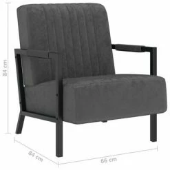 VidaXL Fauteuil Gris foncé Velours -Fauteuils Soldes image 6 325759