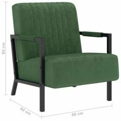 VidaXL Fauteuil Vert foncé Velours -Fauteuils Soldes image 6 325760