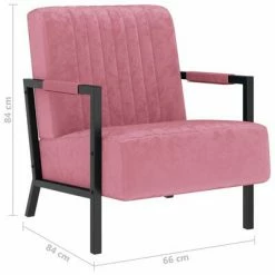 VidaXL Fauteuil Rose Velours -Fauteuils Soldes image 6 325762