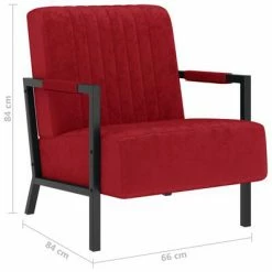 VidaXL Fauteuil Rouge bordeaux Velours -Fauteuils Soldes image 6 325763