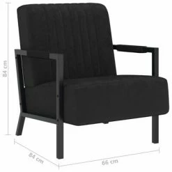 VidaXL Fauteuil Noir Velours 13 VidaXL Fauteuil Noir Velours -Fauteuils Soldes image 6 325764