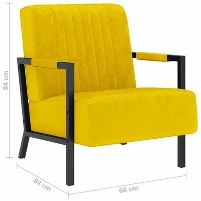VidaXL Fauteuil Jaune moutarde Velours 8 VidaXL Fauteuil Jaune moutarde Velours – Image 6