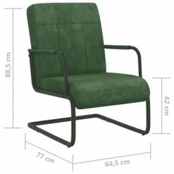 VidaXL Chaise cantilever Vert foncé Velours -Fauteuils Soldes image 6 325790
