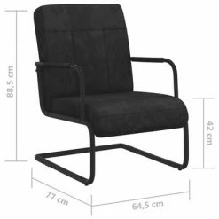 VidaXL Chaise cantilever Noir Velours -Fauteuils Soldes image 6 325794